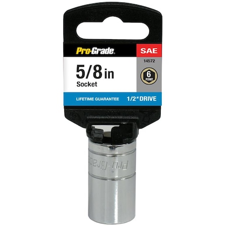 Pro-Grade Tools 1/2" Dr. 6 Pt. 5/8" Chrome Socket 14572